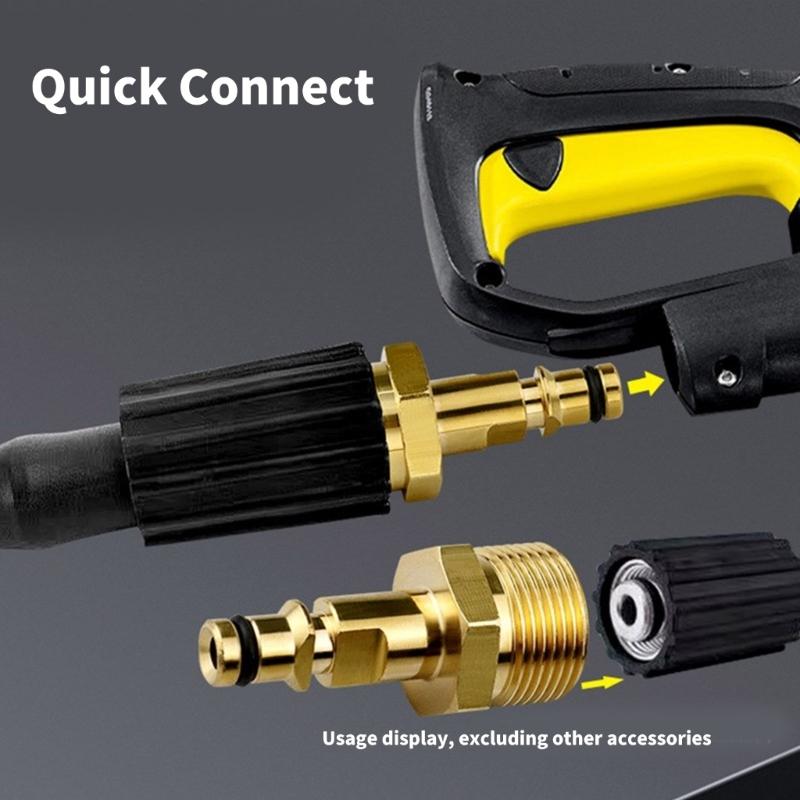 Highly Pressure Washer Hose Connectors Quickly Connect Fittings Adapter Durability Brass for Power Pressure Washer