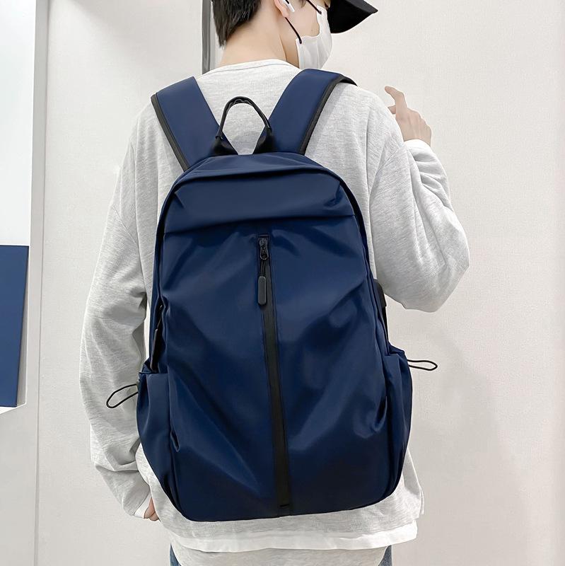 Schoolbag Casual Student Backpack Male Trend College Student Schoolbag Stylish Simple Commuter Large Capacity Nylon Backpack