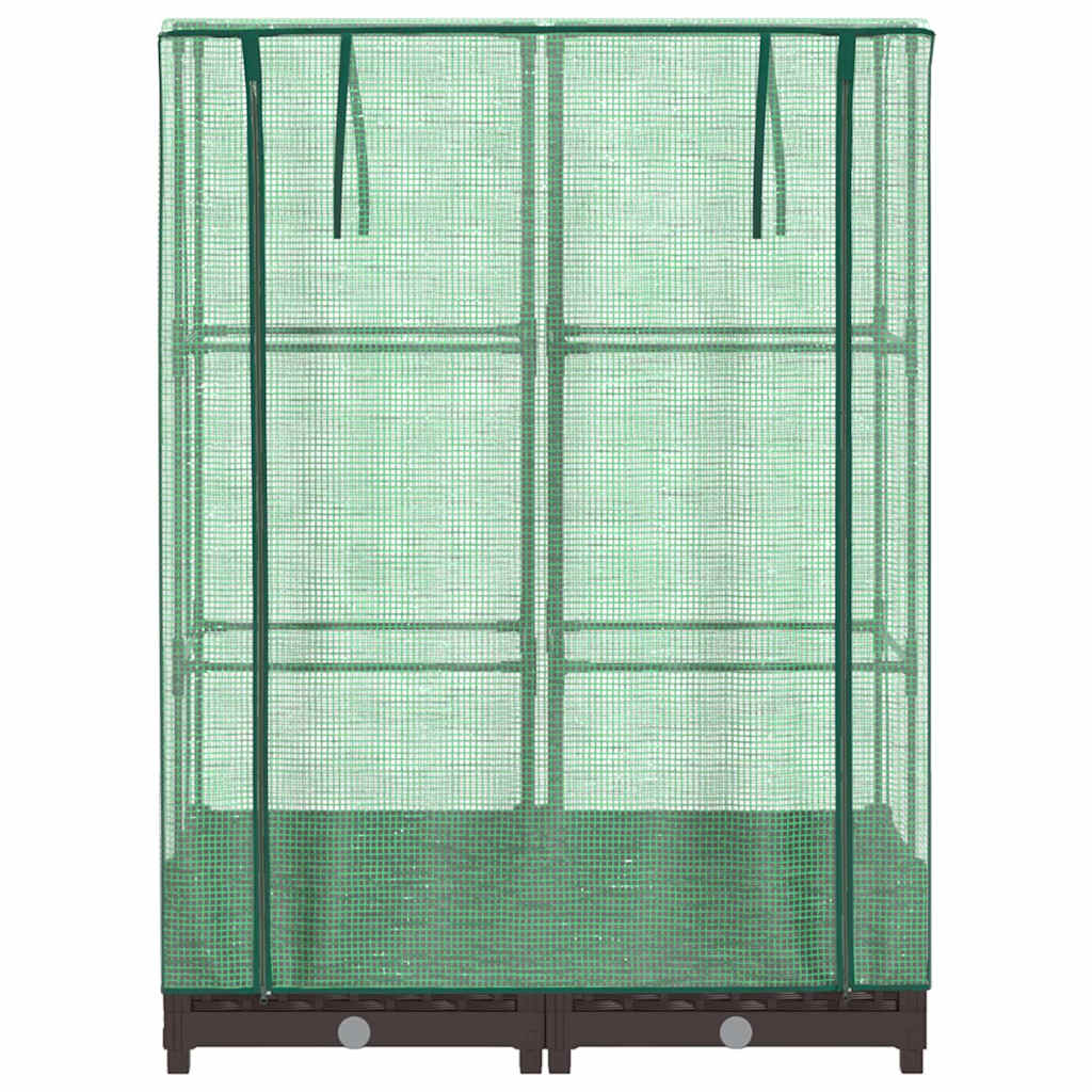 Vidaxl Raised Planter With Greenhouse, Rattan Look, 80X40X123 Cm