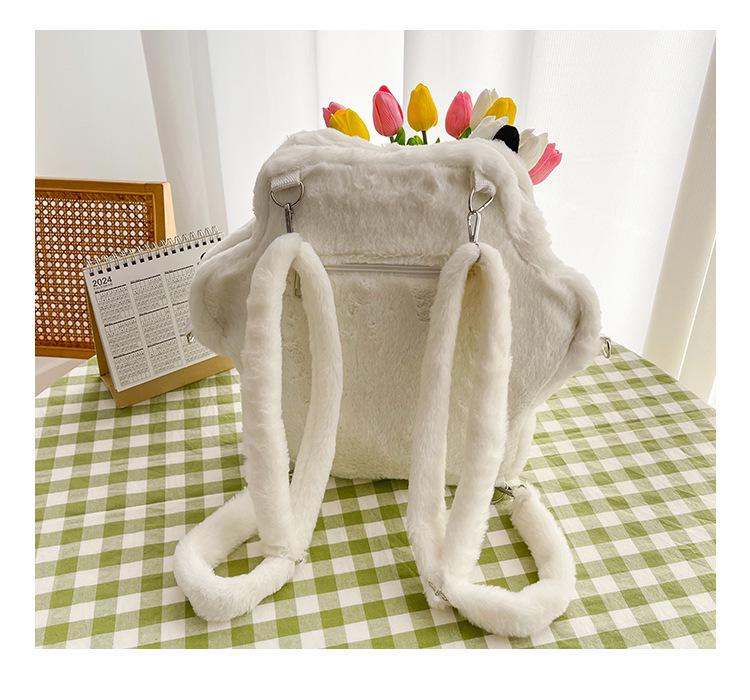 Cute Cat Paw Plush Backpack for Girls - Single Shoulder & Student Style for Autumn/Winter