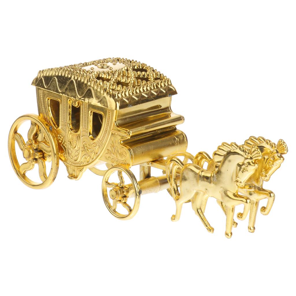 Plastic Wedding Carriage Favor Boxes Decorative Sweets Gift Boxes for Bridal Shower Party Treats Packaging Golden