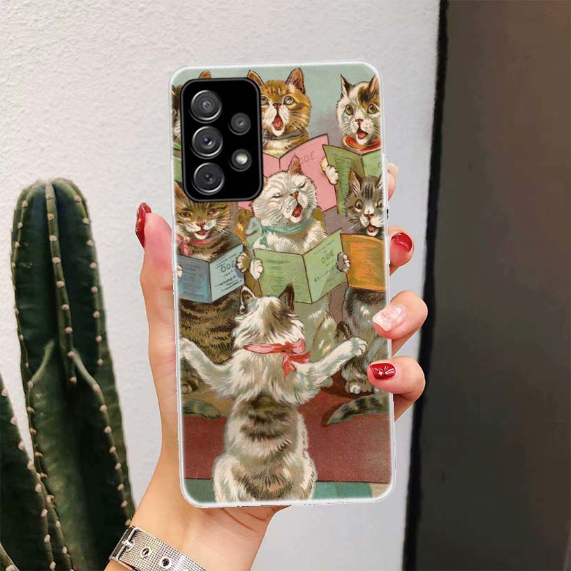 

Cute Cartoon Lucky Cats For Samsung Galaxy A51 A50 A71 A70 Phone Case A40 A41 A30 A31 A20E A21S A10 A11 A01 5G A6 A8 + A7 A9 Plu Samsung A6 2018