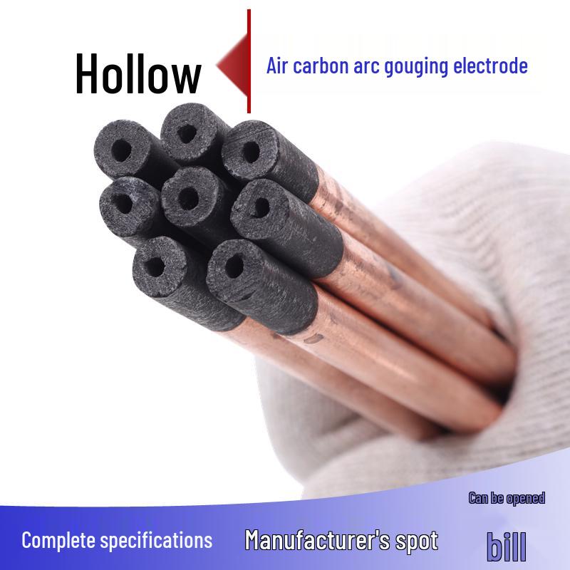 Copper-Plated Graphite Carbon Arc Gouging Rod for DC Air Gouging Gun, High-Temp Resistant, Ideal for Automobile Sheet Metal (Round/Flat, 6/8/10mm)