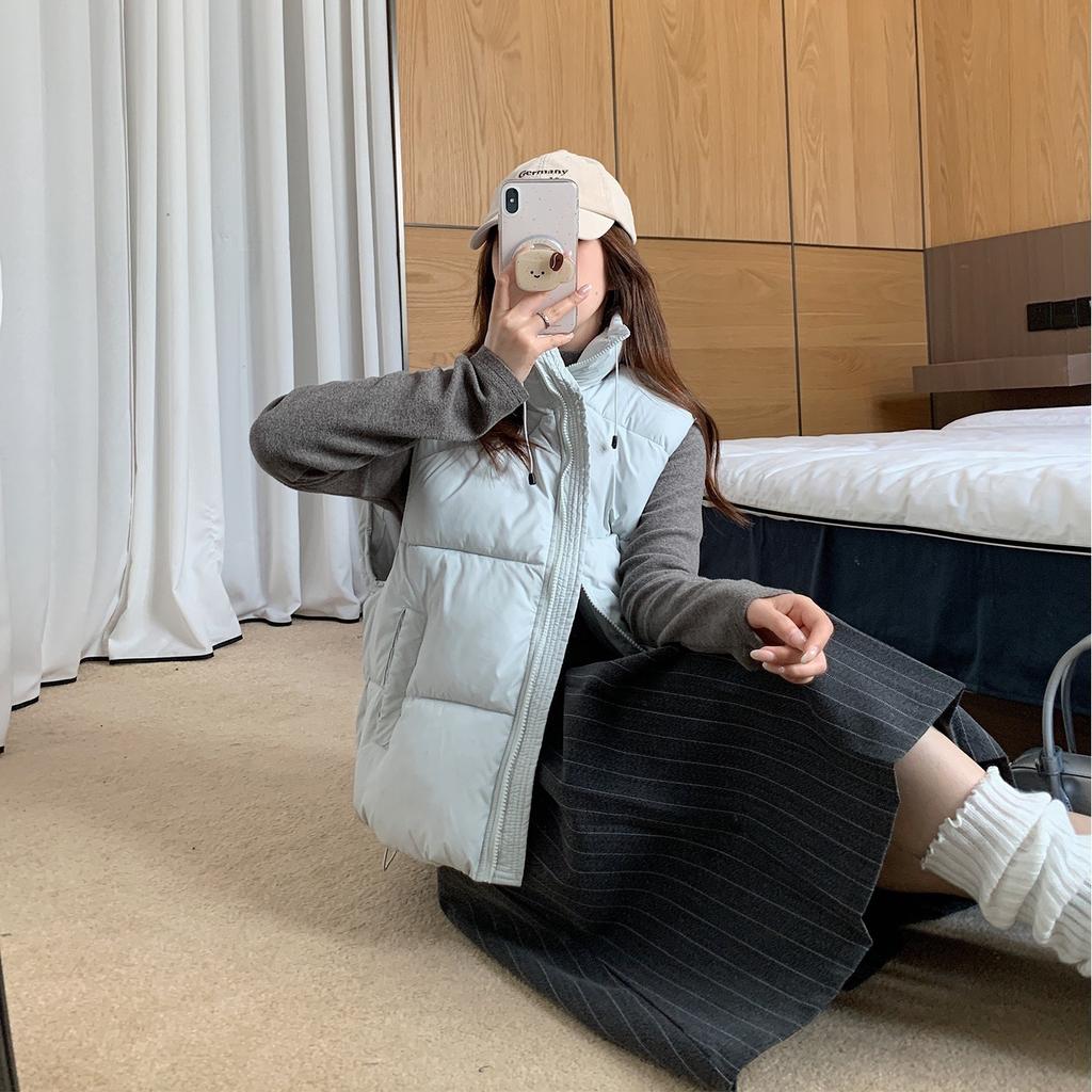 Vest Vest Stacked Cotton Clothes, Vest Jacket Versatile Ins Autumn and Winter Fashion Stand-up Collar Top Women's New Models