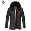 Neuer Stil Pelzkragen Ledermantel Gold Nerz Plus Samt Revers Abnehmbare Lederjacke Mantel Echtes Leder Herrenbekleidung