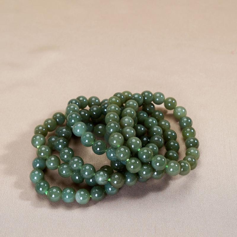 High Quality Natural Hetian Jade Round Beads - DIY Jewelry Accessories, Semi-finished.
