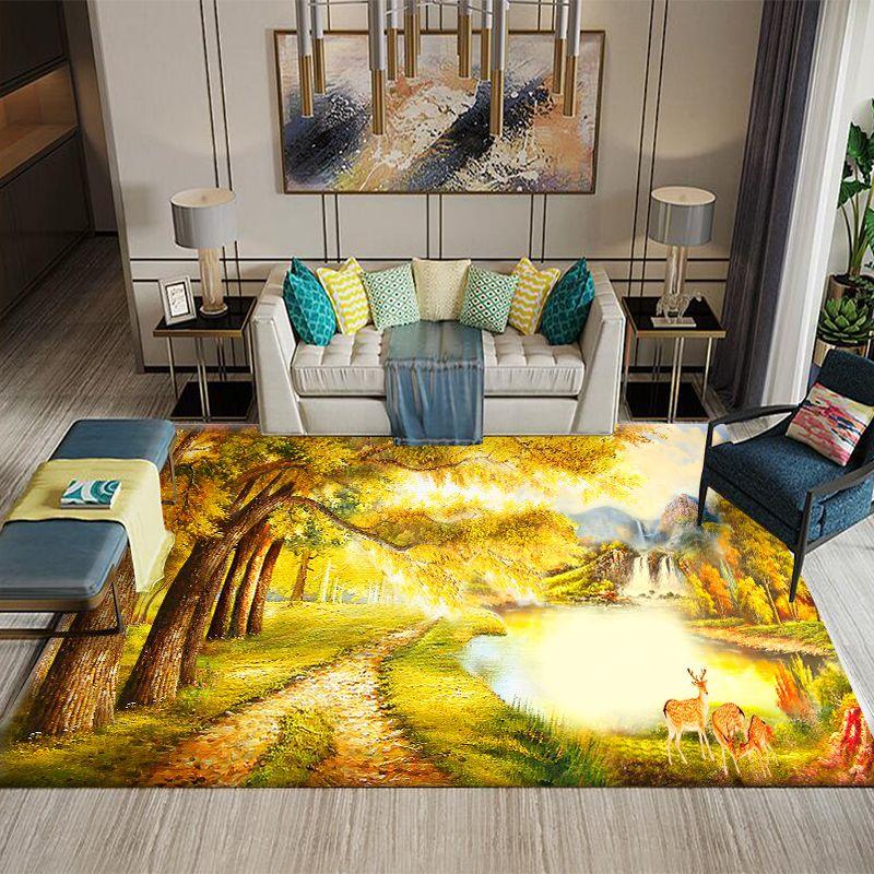 New Chinese Carpet Living Room Chinese Style Household Anti-Skid Bedroom Bedside Study Floor Mat Tea Table Blanket