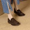 Fashion New Spring Sheep Suede Women Shoes Retro Round Toe Loafers Casual Thick Heel Slip-On Shoes for Women Zapatos Mujer Women Pumps