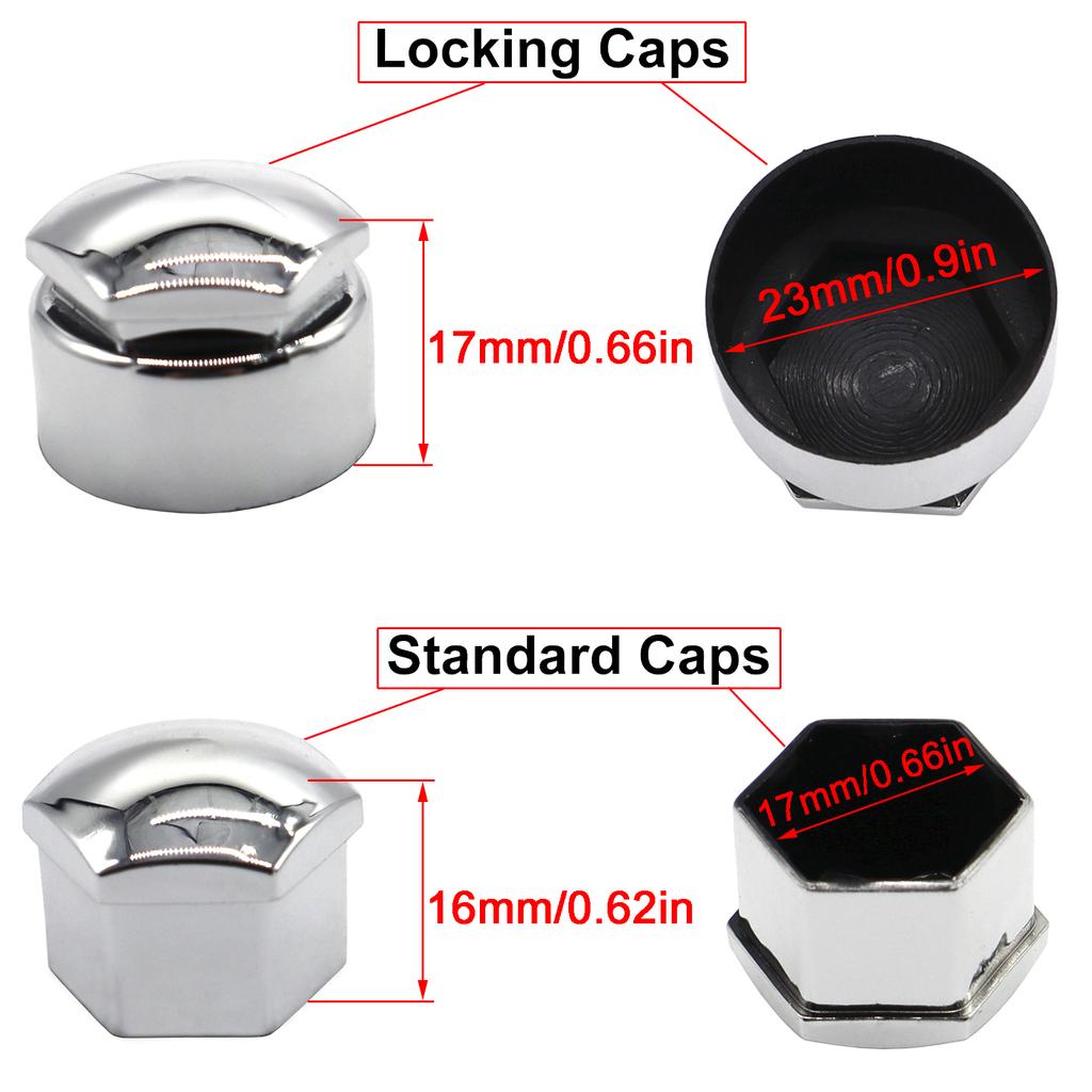 24 STUKS 17mm Voertuig Chrome Wielmoer Bouten Hoofd Covers Caps Beschermende Exterieur Decoratie Wielnaaf Onderdelen Guard auto Accessoires