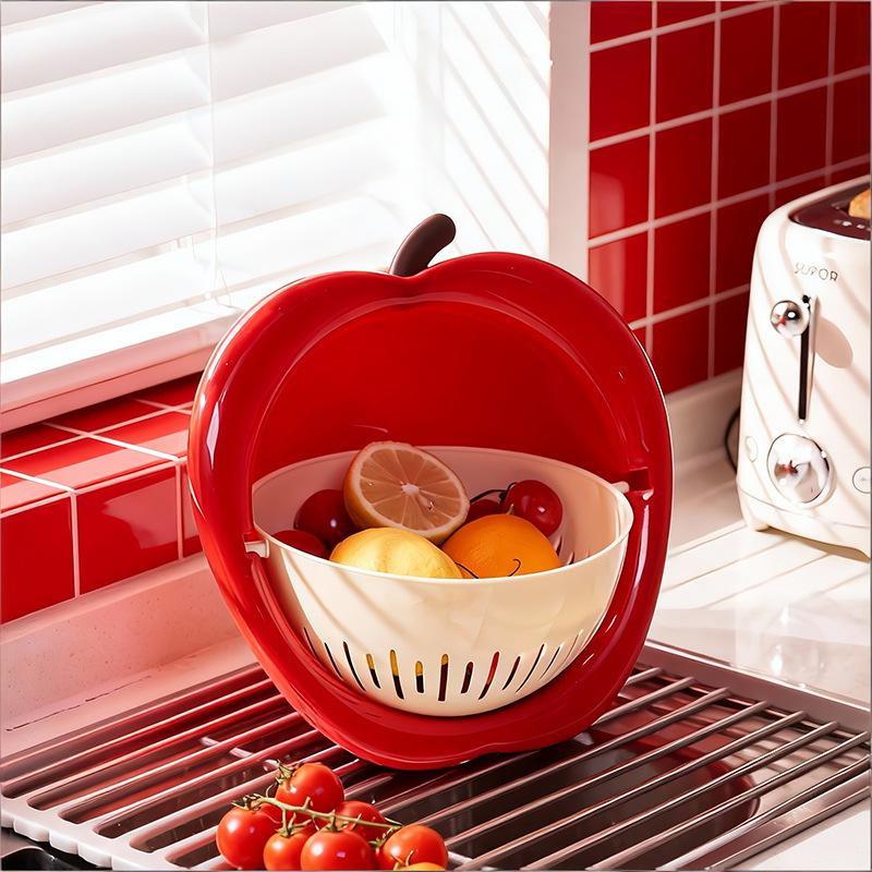 Cute Fruit Shaped Veggie Drain Basket for Convenient Kitchen Washing and Draining