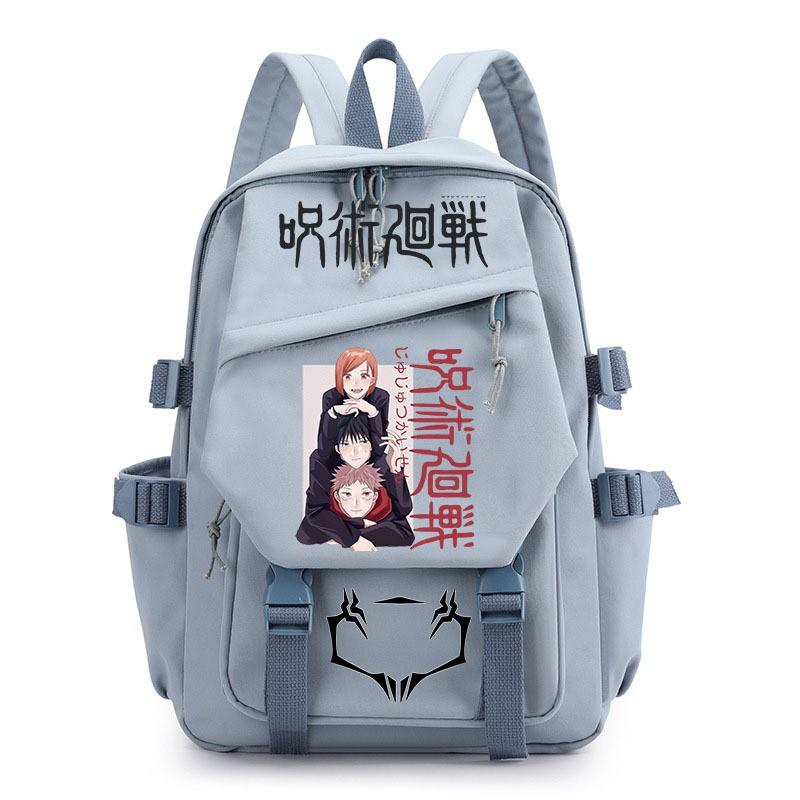 Anime Jujutsu Kaisen Iskolatáska Gyerekeknek Tinédzsereknek Diákoknak Nylon Kétvállú Táska USB Porttal Párnázott Pántokkal