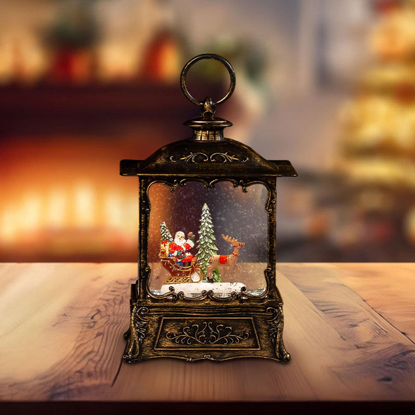 

Рождественский фонарик со снежным шаром и музыкальной шкатулкой для праздничного декора White Snowman