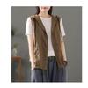 Women S Casual Linen Blend Hooded Sleeveless Zip Up Vest
