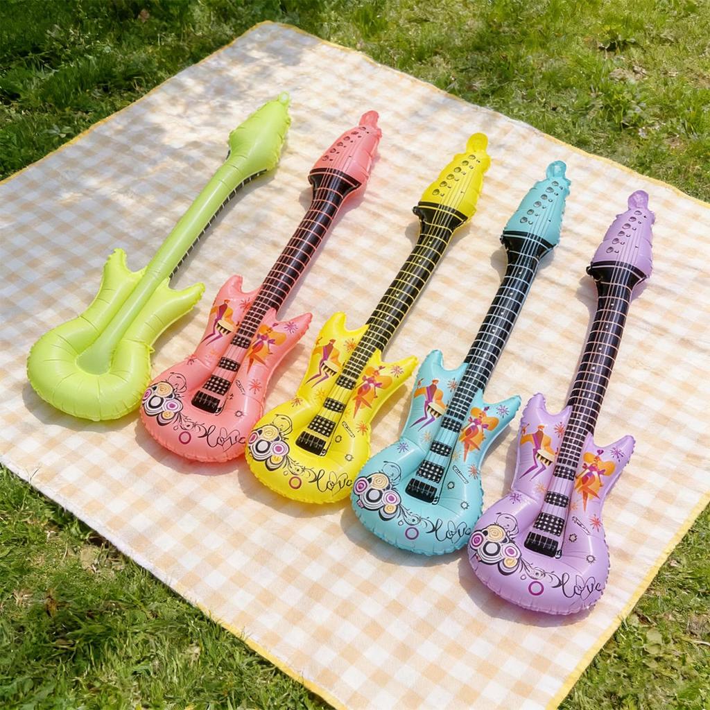 1/20Pcs Cartoon Guitar Foil Balloons Inflatable Rock Star Instrument Aluminum Foil Balloon Concert Theme Party Decoration Props