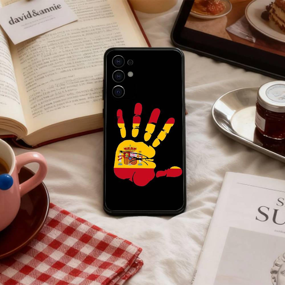 

COOL S-Spain S-Spanish F-Flag Art Phone Case For Samsung S 25,24,23,22,30,21,10,9,Ultra,Plus,Lite,FE,4,5 G Soft Black Case Samsung S25