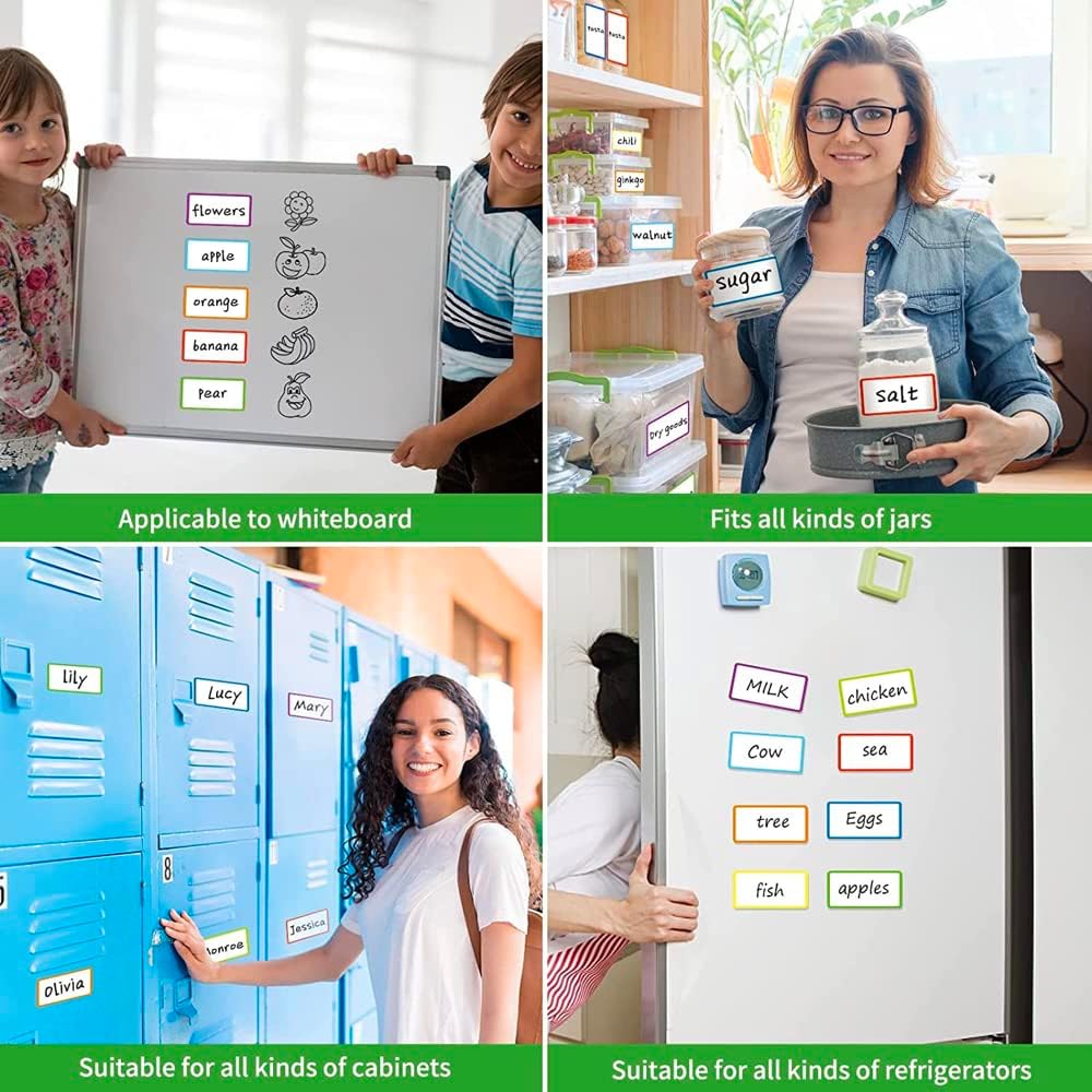 Reble Dry Erase Labels Sticky Notes for Storage B Organizing Jar Pantry, Waterproof Removable Label Stickers for Kitchen Office School All Purpose