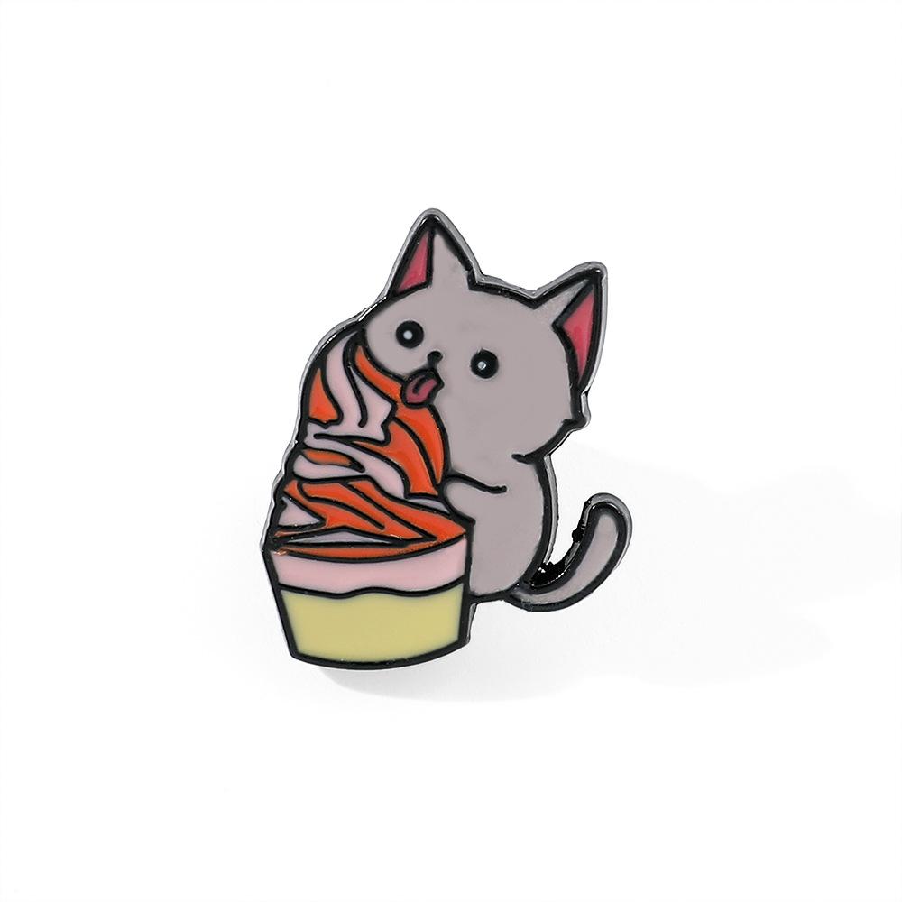 Süße Katzenbrosche Kätzchen-Serie Metallabzeichen Kleintierlegierung Kleidung Tasche Zubehör Dekoration