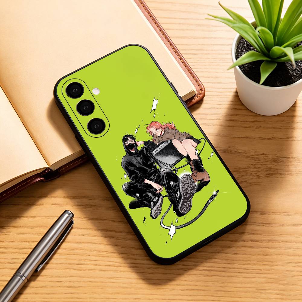 

KiniOto Manga The Green Yuri Guy Phone Case For Samsung Galaxy A73,A72,A71,A70,A53,A52,A51,Soft Silicone Black Cover Samsung a52