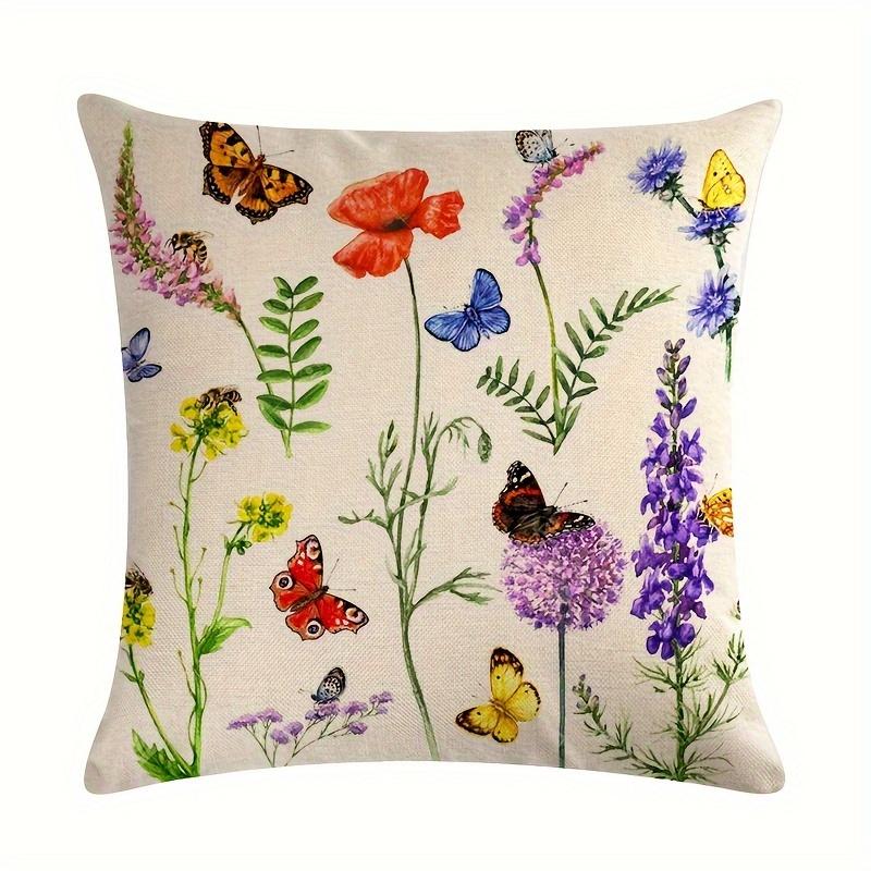 Outdoor Patio Throw Pillow Covers Summer Spring Garden Flowers Farmhouse Décor Outside Furniture Swing  Decorative Cushion Cases