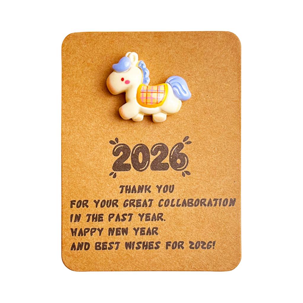 THANK YOU Year Of  Horse Resin Pocket Hug Card - New Year Holiday Employee Appreciation And Encouragement Greeting Card/Gift Card