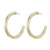 Geometric Retro French Style Stainless Steel Hoop Earrings