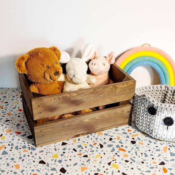 Caisse en Bois Wengé - CREATIVE DECO - 30 x 20 x 15 cm - Caisse Rangement Bois - Caisse en Bois Vintage