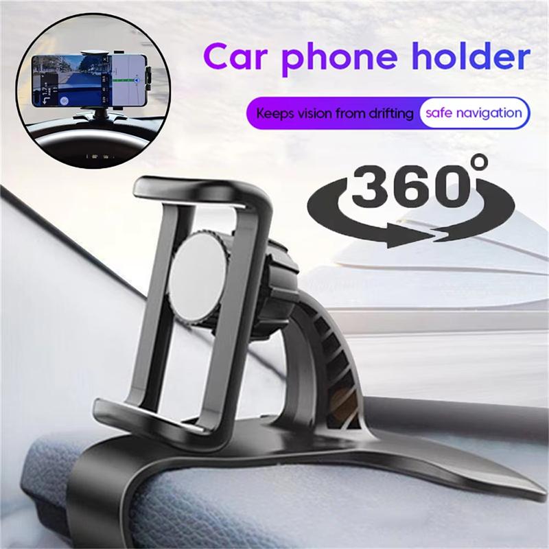 360 Degrees Rotate Car Phone Holder Universal Car Dashboard Mount Clip GPS Bracket Car Mobile Phone Stand For iPhone Huawei Vivo