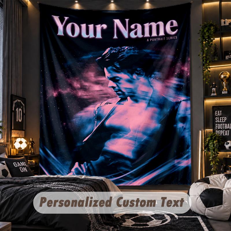 Personalized Wall Tapestry,Harry Styles Custom Printed Name, Fabric Wall Art For Indoor Room Backdrop