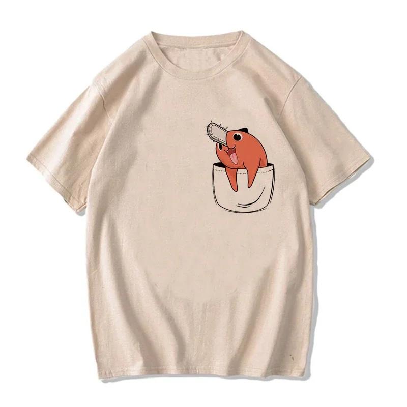 Unisex Unisex Japanese Anime Chainsaw Women T Shirt Cartoon Pochita T-shirt Makima Harajuku Graphic Tees Clothing Tops Tshirt Unisexga