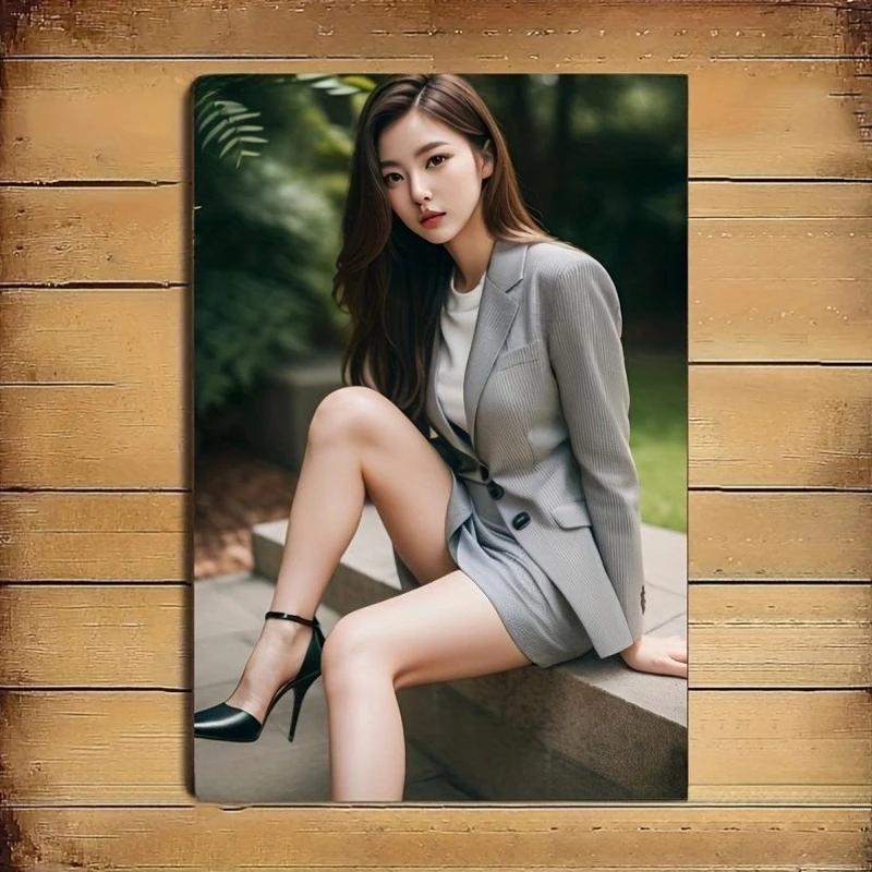 

Elegant Metal Sign D Woman Pattern Wall Art Durable Iron Home Office Cafe Bar Modern Christmas Wedding Gift 20x30cm