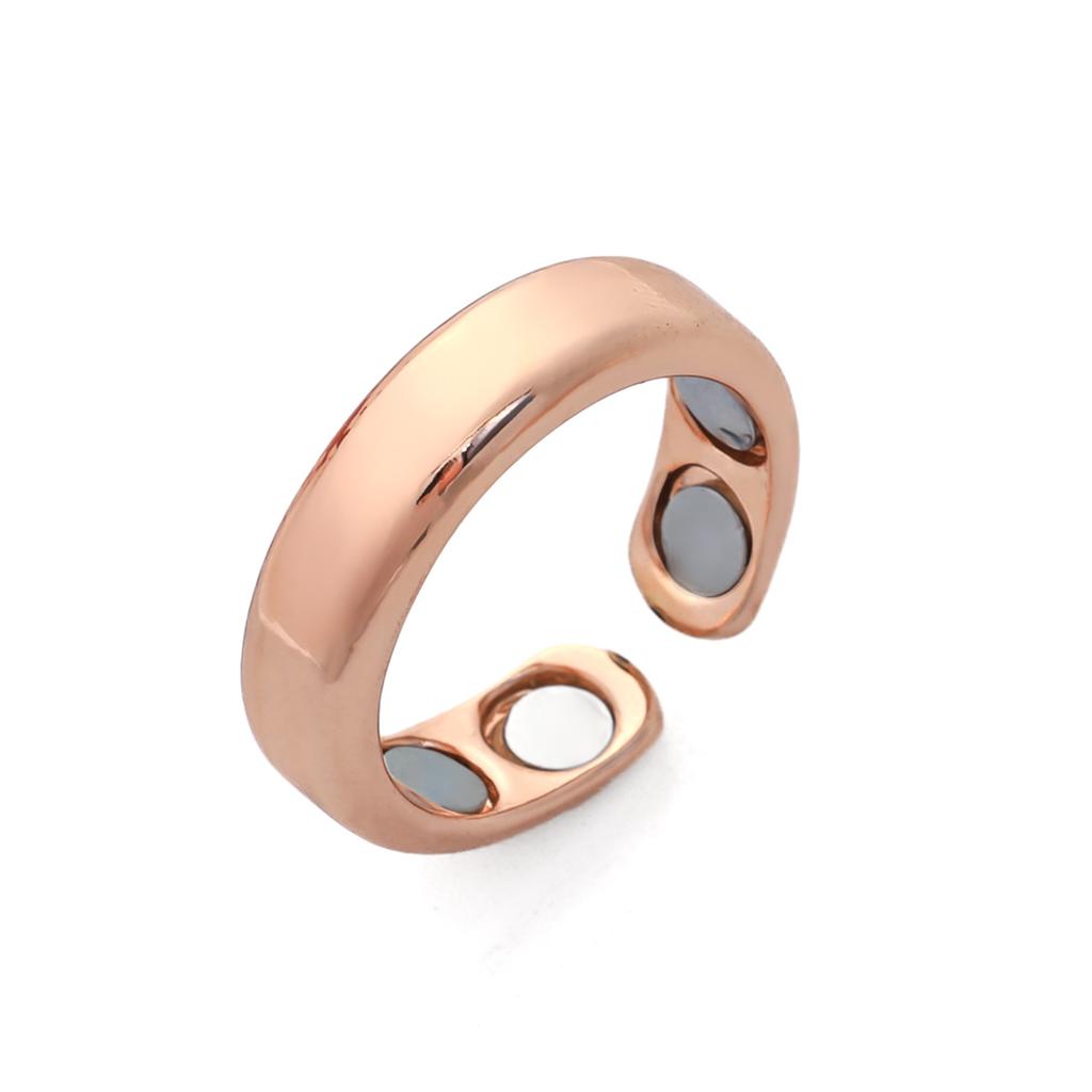 Magnetic Ancient Red Copper Brushed Opening Adjustable Bracelet Ring Spot Quick Delivery