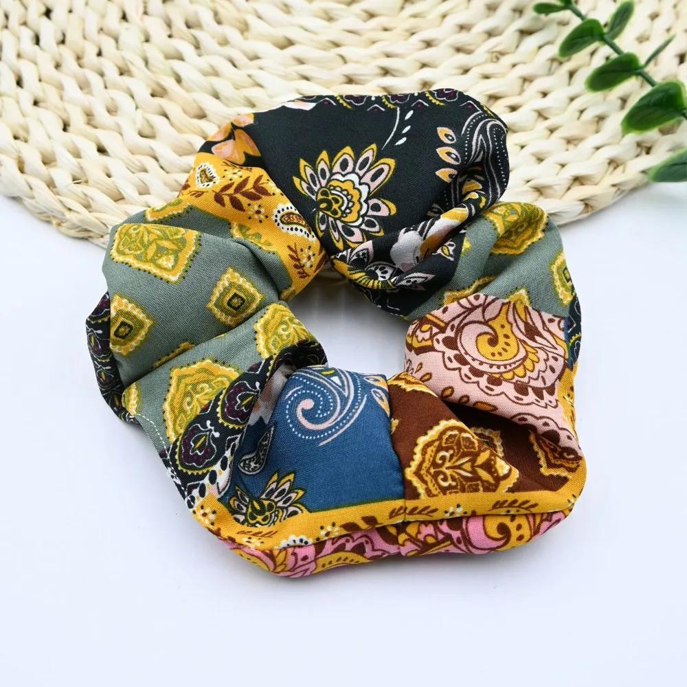Women Ethnic Style Headband Hair Scrunchies Elastics Large Intestine Hair Band Ponytail Hair Rope Elegant Hair Accessories