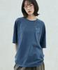 GAKKAI UNIONS Crumble Pigment Applique Short Sleeve T-Shirt Dive Blue