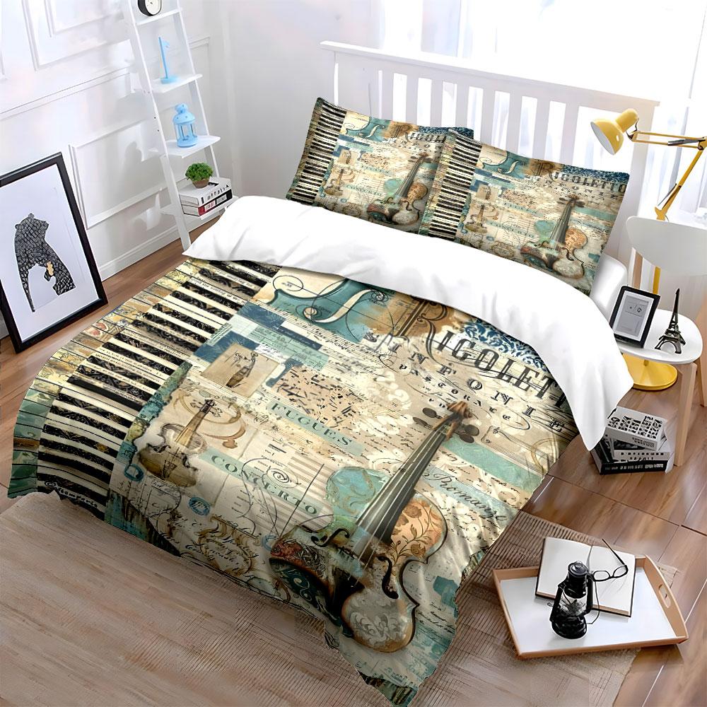 Musical Instruments and Notes. Bedding Sets Duvet Cover Sets Duvet Covers Pillowcases(1* Duvet Cover 2* Pillowcases Without Duvet Insert)