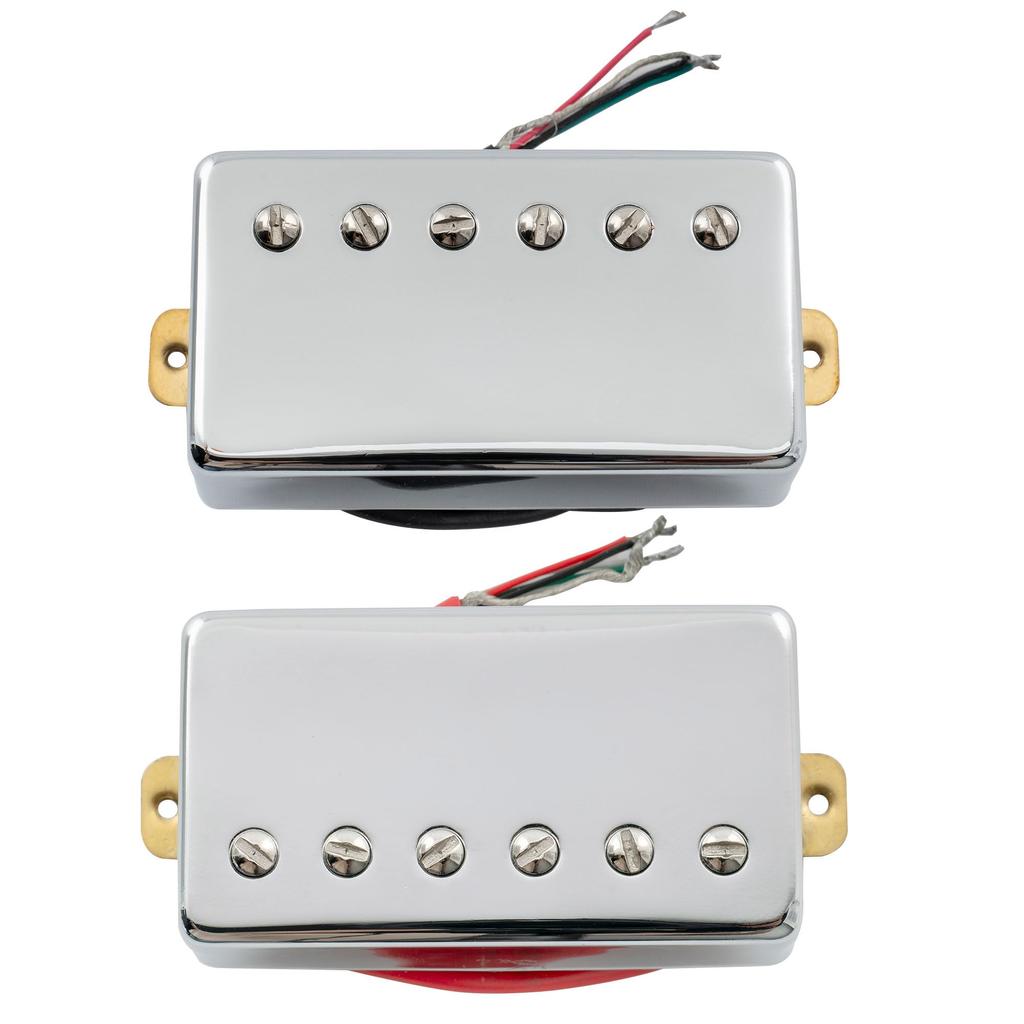 Musiclily Basic Ceramic Magnet Covered Humbucker Neck Bridge Pickup Set for Electric Chrome Guitar,