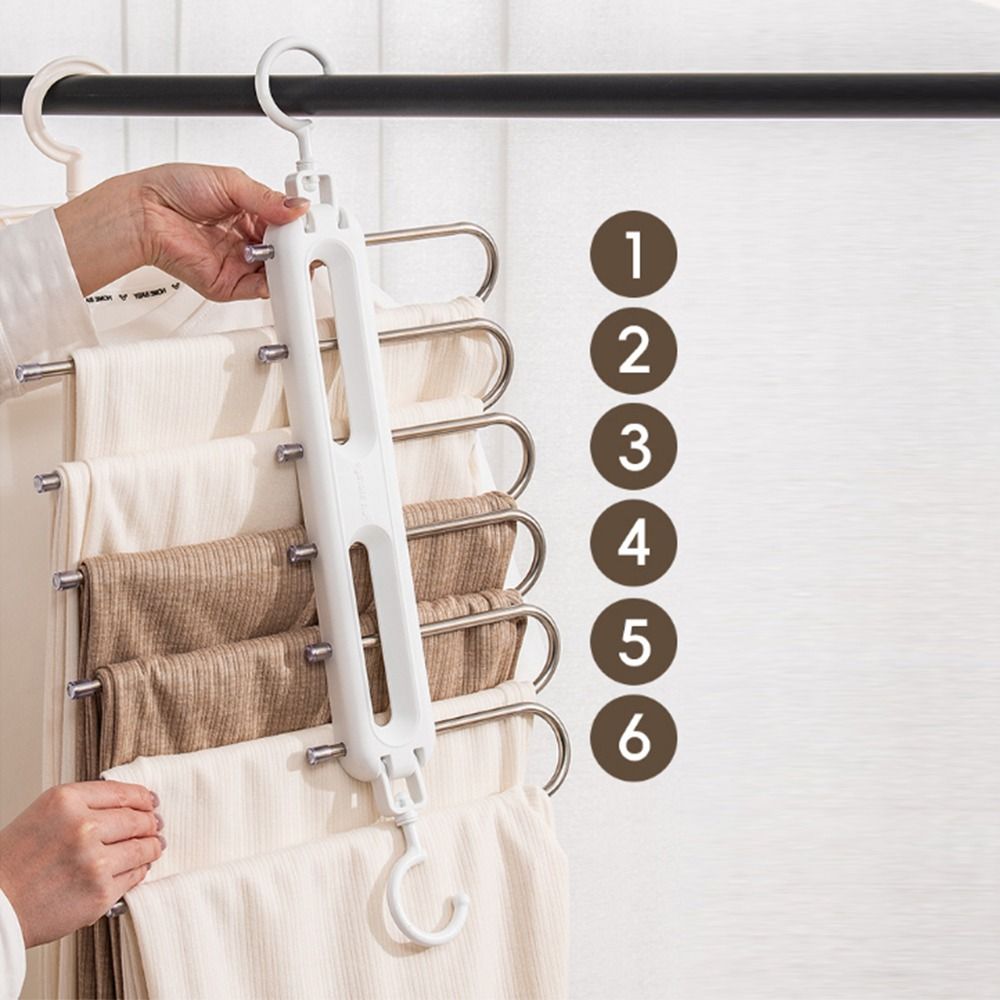 Durable Clothes Rack Organizer Multi Layer Clothes Drying Rack Folding Pants Hangers  Home Use