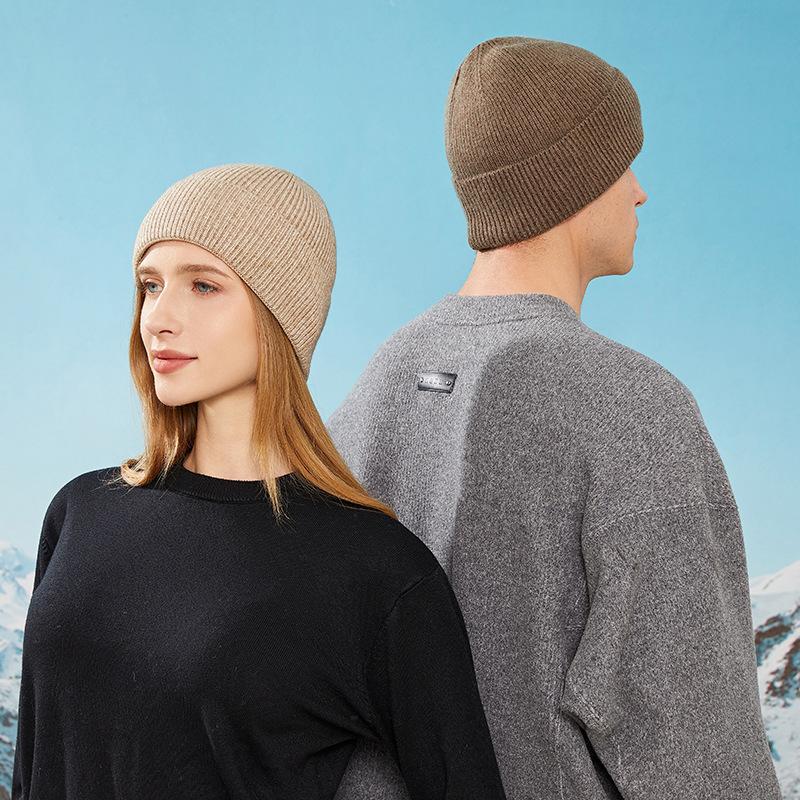 Light Board Hat Men's Autumn and Winter Solid Color Wool Hat Knitted Pullover Hat Warm Ear Protector Cold Hat Street Dance Hat Tide