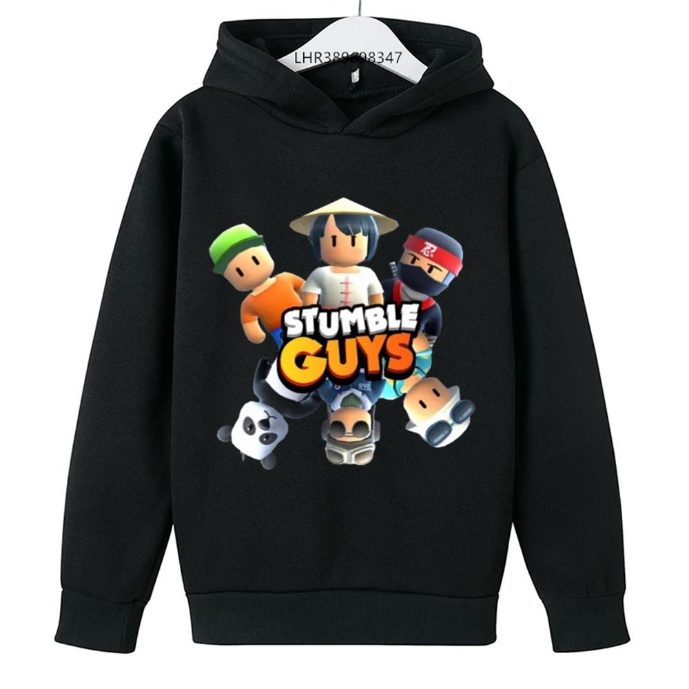 Stumble Guys Autumn Winter Sweatshirt Tops Hoodie Children's Hoodie Clothing Suitable for 3-12 Years Boys Girls Hood Outerwear