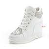 High White Shoes Women Platform Rhinestone Fashion Casual Shoes Wedge Heel Lady Leisure Sneakers Shoe