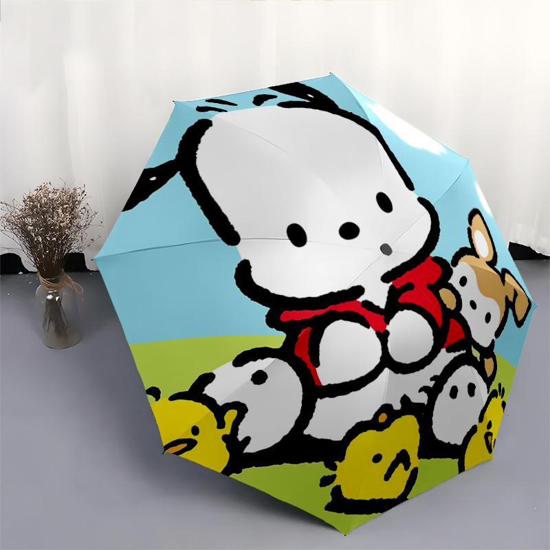 1pc Sanrio Characters Automatic Folding Umbrella - Portable Tri-Fold Design with 8-Bone Iron Frame, Perfect for Outdoor Use, Festive Gifts, Travel, Da