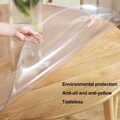 Transparente Esstischmatte, verdickter, sichtbarer, runder Tischschutz, öldicht, rutschfest, hitzebeständig, wasserdicht, Tischunterlage für Couchtisch