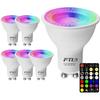 FTL GU10 LED Bulbs Color Changing Light Bulbs with Remote Control, Dimmable 2700K-6000K RGB Colored Light Bulbs 5W 40W Equivalent, 30 Colors, Timer,