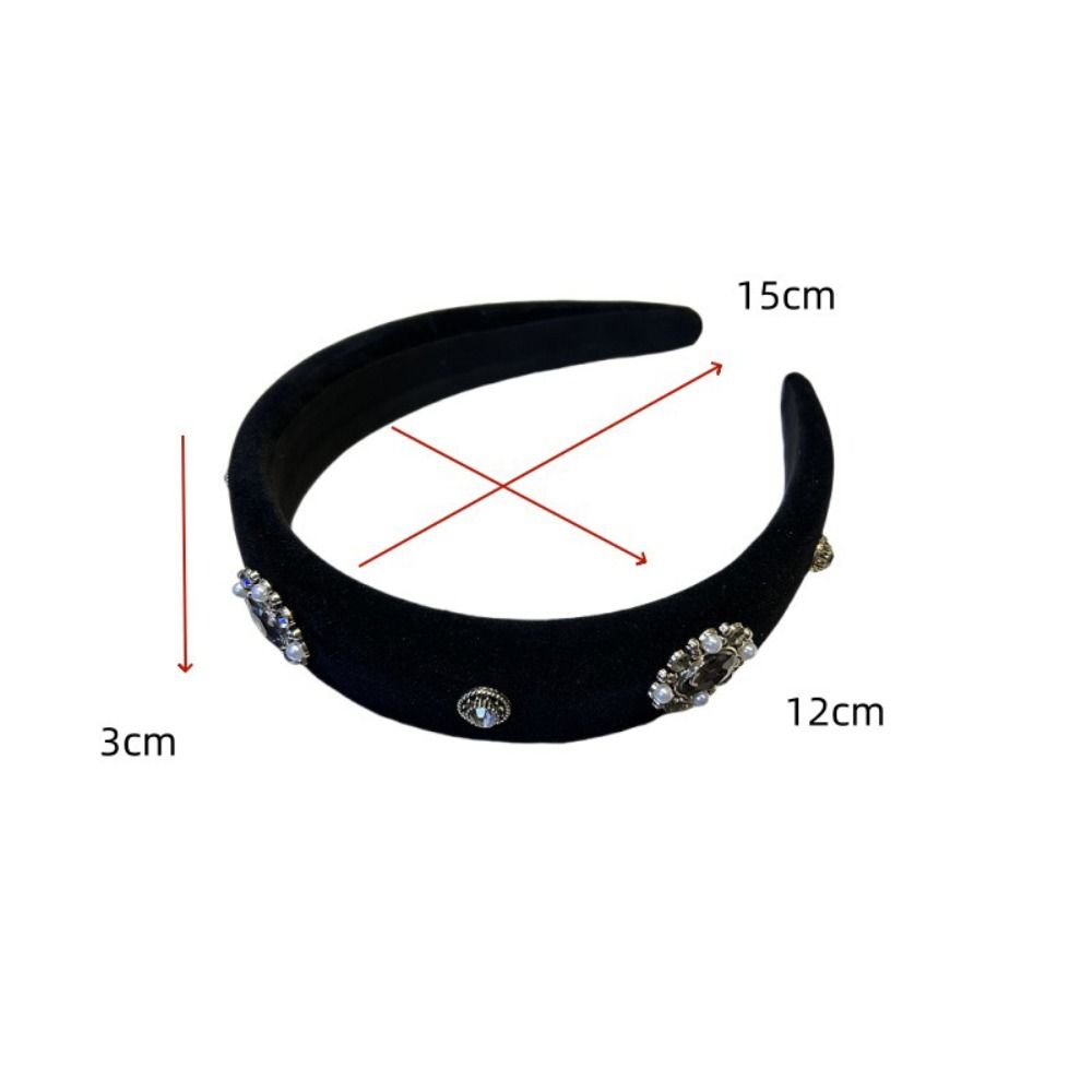Pearl Diamond Velvet Headband Elegant Design Hair Hoops Advanced Rhinestone Headband  Korean Style