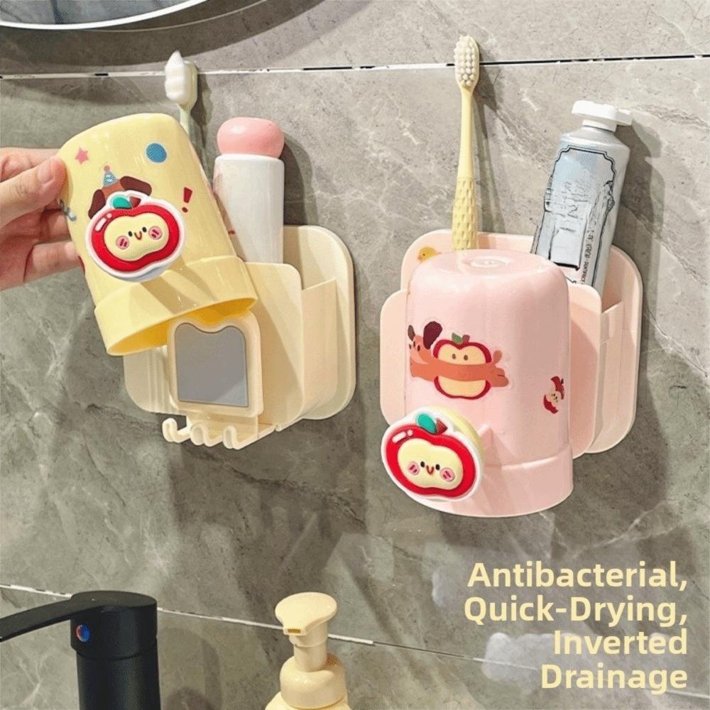 With Mouthwash Cup Toothbrush Rack Wall Mounted Bathroom Storage Rack Bathroom Accessories