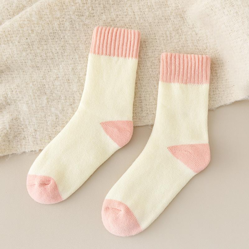 

Женские осенне-зимние флисовые толстые теплые кашемировые хлопковые носки, теплые для ног, флисовые снежные носки до середины икры 1 pair молочный белый