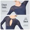 Adult Ballet Dance Exam Costume with Mesh Splicing, Yoga Long Sleeve, High Hip Design.