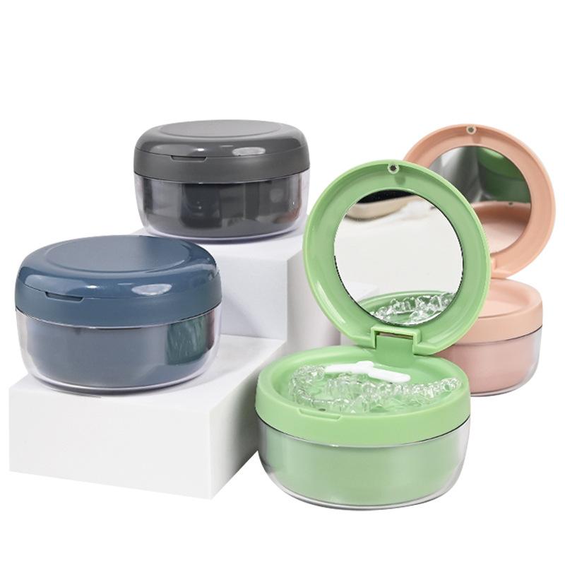 High Quality Double Layer Retainer Braces Storage Box Soaking Invisible Teeth Denture Cleaning Tooth Portable Storage Case