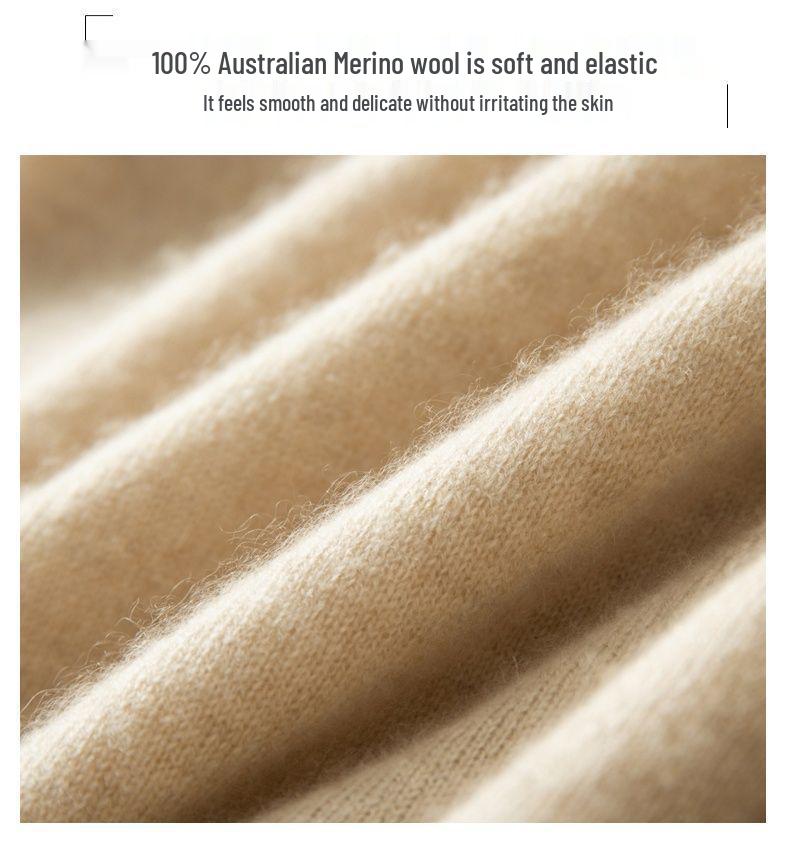 Australian Wool V-Neck Loose Knit Sweater for Women - 2025 Autumn/Winter Collection