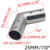 2-Way Pipe Fitting Elbow Marine 110/120/140 Degree Boat Hand Rail Fitting Elbow Pipe Connector 22/25mm with L Shape Hex Key