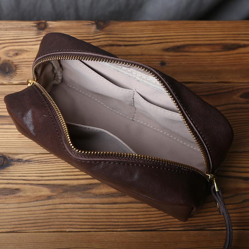 NZPJ Echte Leder Herren Clutch Tasche Hochwertiges Rindsleder Große Kapazität Geldbörse Lässige Handy Tasche Kartenhalter